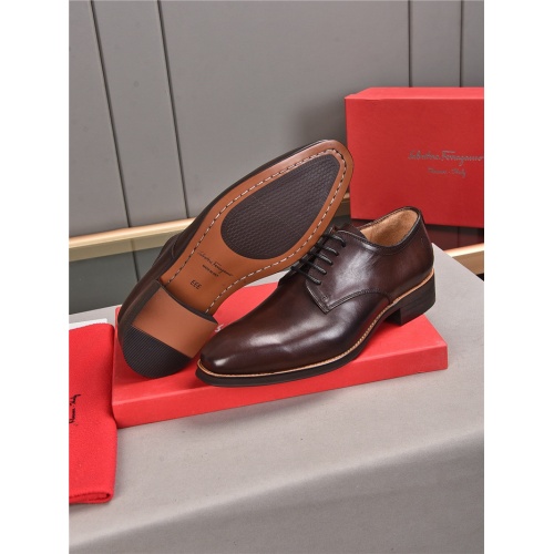 Replica Salvatore Ferragamo Leather Shoes For Men #922225 $108.00 USD for Wholesale