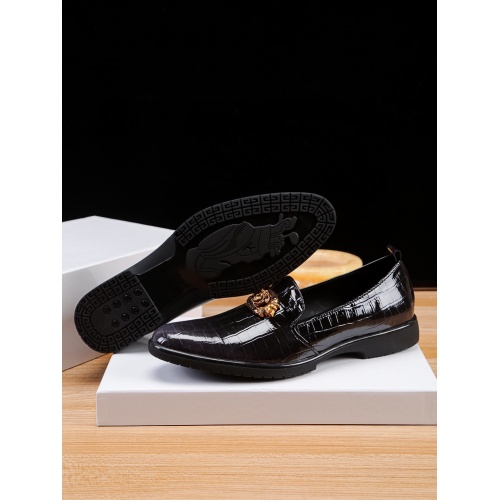 Replica Versace Leather Shoes For Men #922551 $88.00 USD for Wholesale