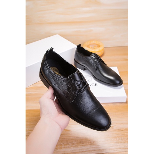 Replica Versace Leather Shoes For Men #922585 $88.00 USD for Wholesale