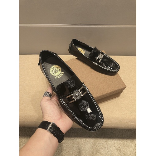 Replica Versace Leather Shoes For Men #922919 $82.00 USD for Wholesale