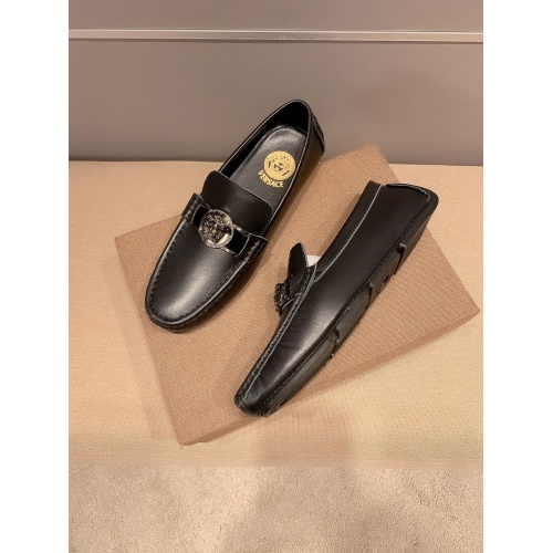Replica Versace Leather Shoes For Men #922920 $82.00 USD for Wholesale