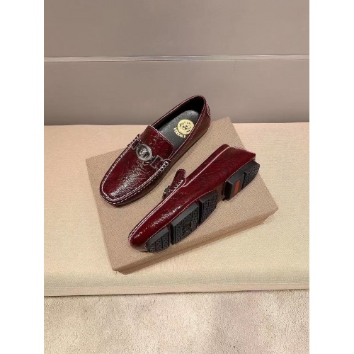 Replica Versace Leather Shoes For Men #922926 $82.00 USD for Wholesale
