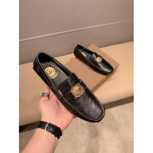 Replica Versace Leather Shoes For Men #922930 $82.00 USD for Wholesale