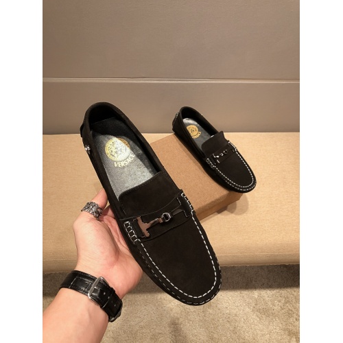 Replica Versace Leather Shoes For Men #922931 $82.00 USD for Wholesale