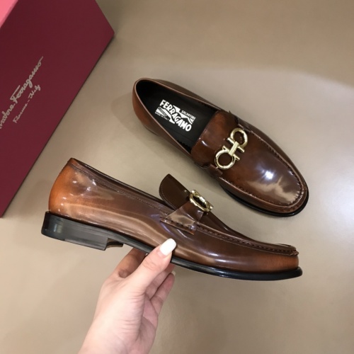 Replica Salvatore Ferragamo Leather Shoes For Men #922961 $162.00 USD for Wholesale