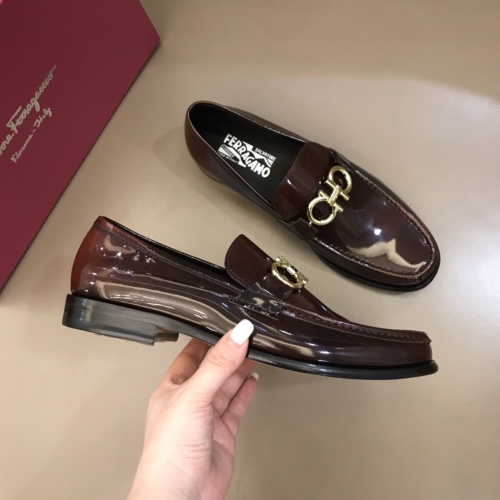 Replica Salvatore Ferragamo Leather Shoes For Men #922962 $162.00 USD for Wholesale