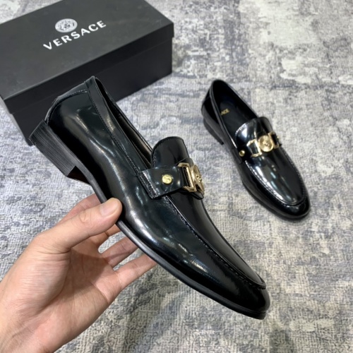 Replica Versace Leather Shoes For Men #922967 $92.00 USD for Wholesale