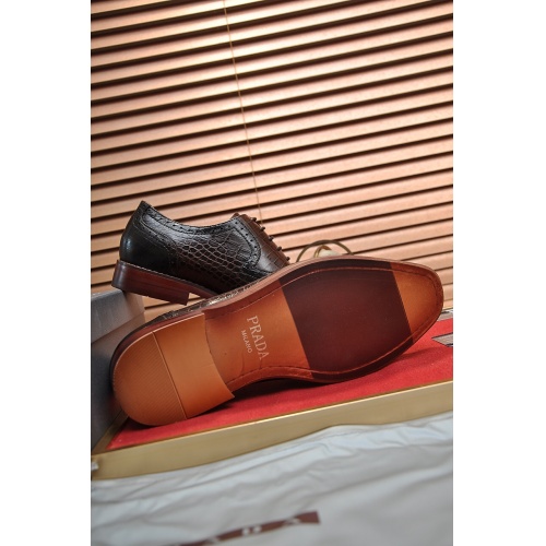 Replica Prada Leather Shoes For Men #922981 $100.00 USD for Wholesale