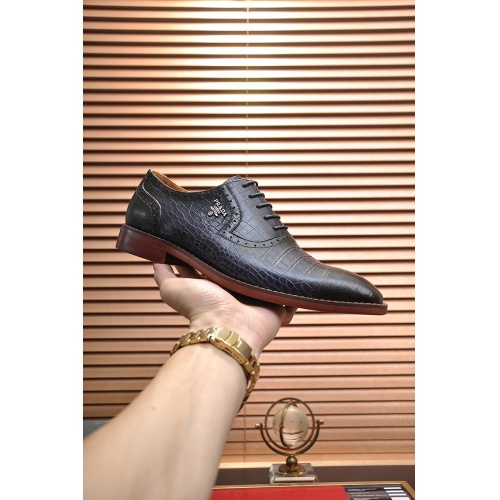 Replica Prada Leather Shoes For Men #922982 $100.00 USD for Wholesale