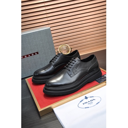 Replica Prada Leather Shoes For Men #922993 $115.00 USD for Wholesale