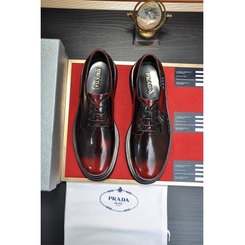 Replica Prada Leather Shoes For Men #922996 $115.00 USD for Wholesale