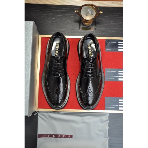 Replica Prada Leather Shoes For Men #922997 $115.00 USD for Wholesale