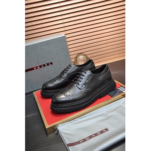 Replica Prada Leather Shoes For Men #922998 $115.00 USD for Wholesale