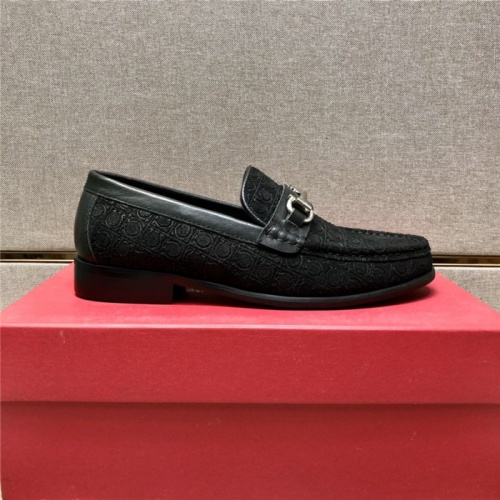 Replica Salvatore Ferragamo Leather Shoes For Men #923536 $88.00 USD for Wholesale