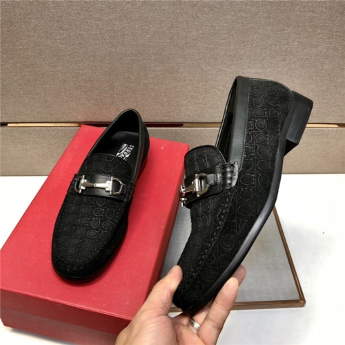 Replica Salvatore Ferragamo Leather Shoes For Men #923536 $88.00 USD for Wholesale
