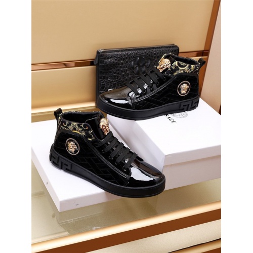 Replica Versace High Tops Shoes For Men #923542 $82.00 USD for Wholesale