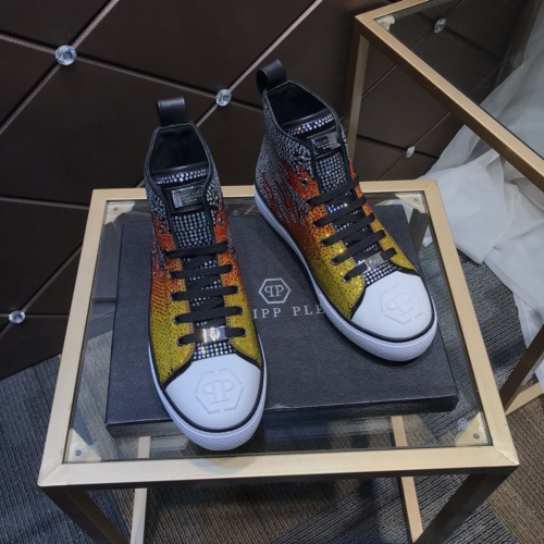 Replica Philipp Plein PP High Tops Shoes For Men #923769 $115.00 USD for Wholesale