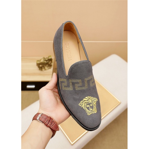 Replica Versace Leather Shoes For Men #924043 $80.00 USD for Wholesale