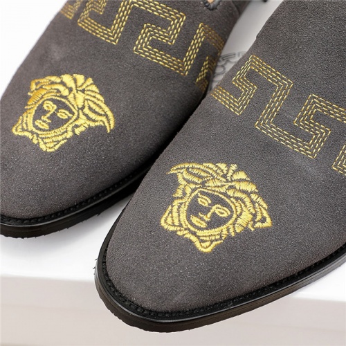 Replica Versace Leather Shoes For Men #924043 $80.00 USD for Wholesale