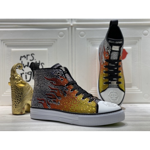 Replica Philipp Plein PP High Tops Shoes For Men #924379 $122.00 USD for Wholesale