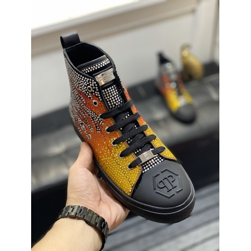 Replica Philipp Plein PP High Tops Shoes For Men #924380 $122.00 USD for Wholesale