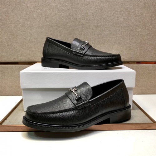 Versace Leather Shoes For Men #924578 $105.00 USD, Wholesale Replica Versace Leather Shoes