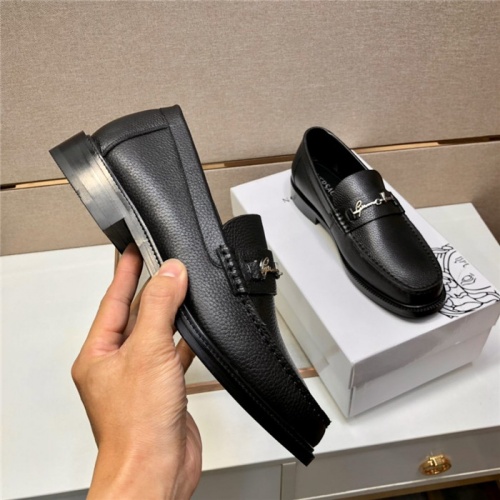 Replica Versace Leather Shoes For Men #924578 $105.00 USD for Wholesale