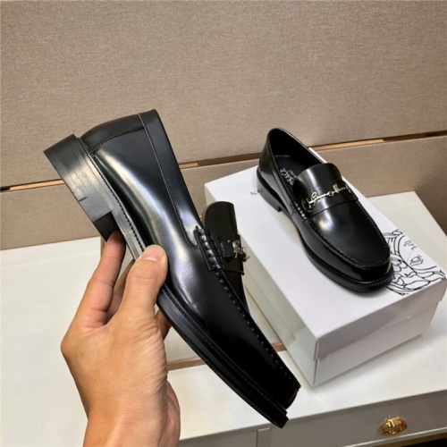 Replica Versace Leather Shoes For Men #924580 $105.00 USD for Wholesale