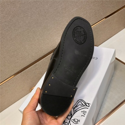 Replica Versace Leather Shoes For Men #924580 $105.00 USD for Wholesale