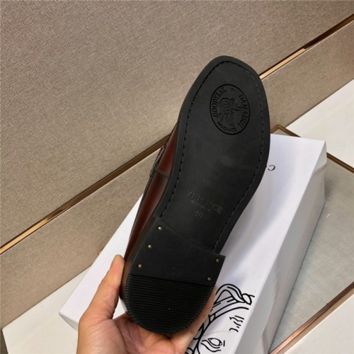 Replica Versace Leather Shoes For Men #924581 $105.00 USD for Wholesale