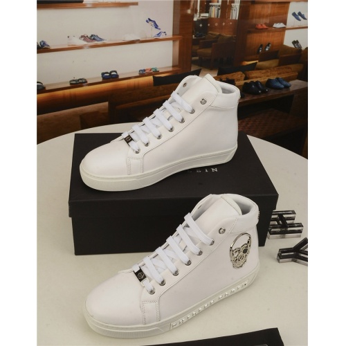 Replica Philipp Plein PP High Tops Shoes For Men #924603 $82.00 USD for Wholesale