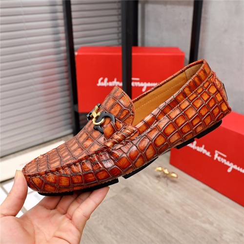 Replica Salvatore Ferragamo Leather Shoes For Men #924614 $64.00 USD for Wholesale
