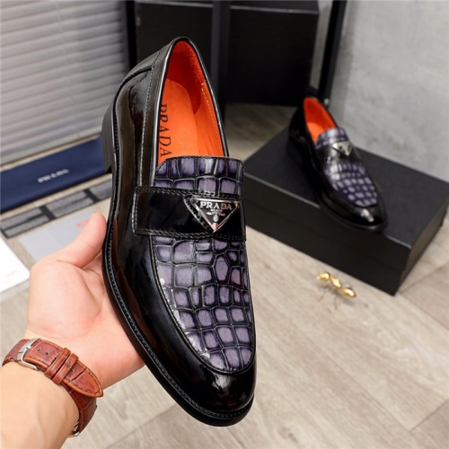 Replica Prada Leather Shoes For Men #924639 $76.00 USD for Wholesale