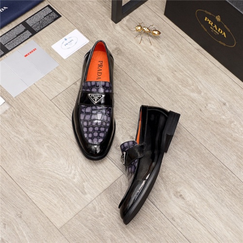 Replica Prada Leather Shoes For Men #924639 $76.00 USD for Wholesale