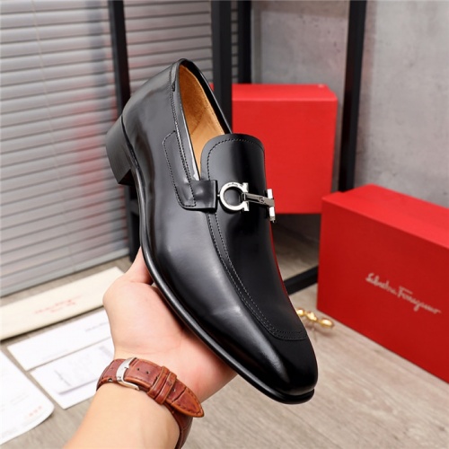 Replica Salvatore Ferragamo Leather Shoes For Men #924644 $82.00 USD for Wholesale