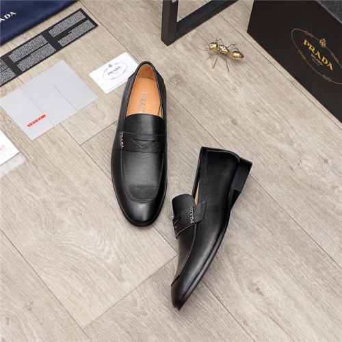 Replica Prada Leather Shoes For Men #924661 $82.00 USD for Wholesale