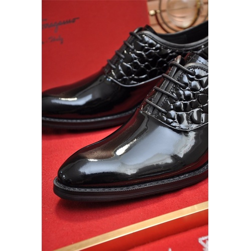 Replica Salvatore Ferragamo Leather Shoes For Men #925095 $85.00 USD for Wholesale