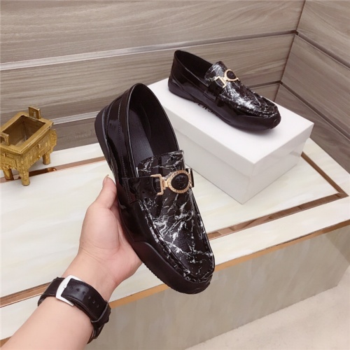 Replica Versace Leather Shoes For Men #925145 $76.00 USD for Wholesale