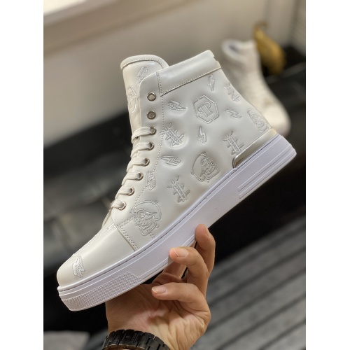 Replica Philipp Plein PP High Tops Shoes For Men #925750 $100.00 USD for Wholesale