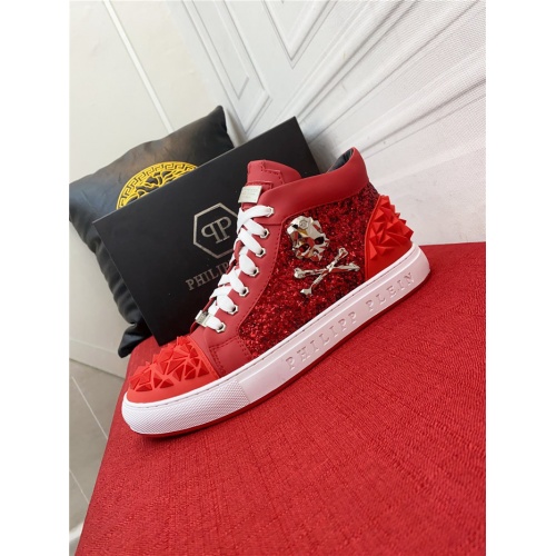 Replica Philipp Plein PP High Tops Shoes For Men #925939 $82.00 USD for Wholesale