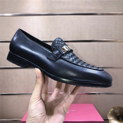 Replica Salvatore Ferragamo Leather Shoes For Men #926253 $92.00 USD for Wholesale