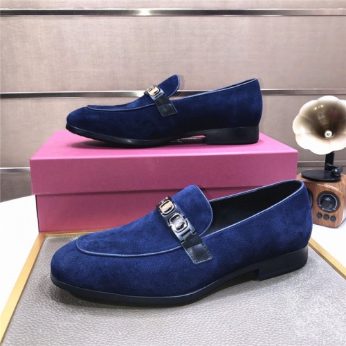 Replica Salvatore Ferragamo Leather Shoes For Men #926255 $92.00 USD for Wholesale