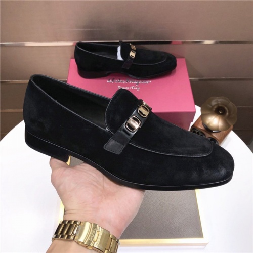 Replica Salvatore Ferragamo Leather Shoes For Men #926256 $92.00 USD for Wholesale