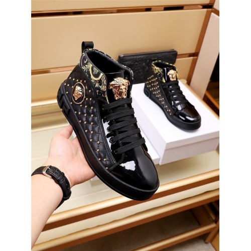 Replica Versace High Tops Shoes For Men #927562 $82.00 USD for Wholesale