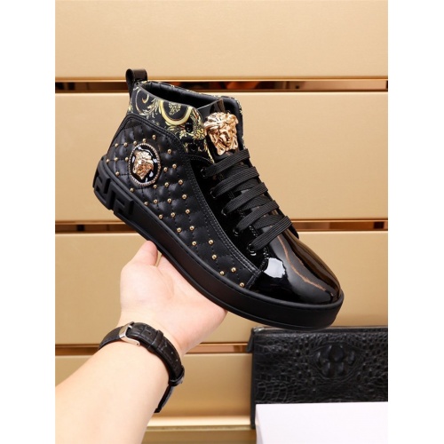 Replica Versace High Tops Shoes For Men #927562 $82.00 USD for Wholesale