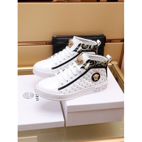 Replica Versace High Tops Shoes For Men #927563 $82.00 USD for Wholesale