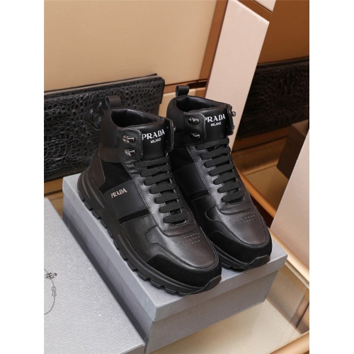 Prada High Tops Shoes For Men #927574 $96.00 USD, Wholesale Replica Prada High Top Shoes