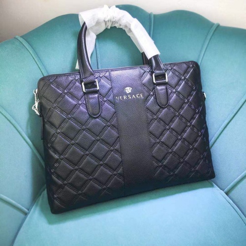 Replica Versace AAA Man Handbags #927908 $102.00 USD for Wholesale
