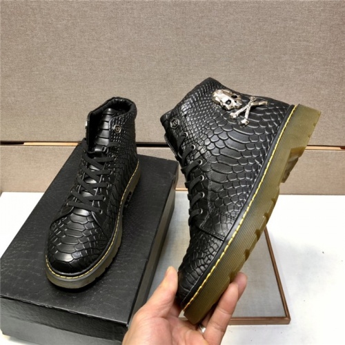 Replica Philipp Plein PP High Tops Shoes For Men #928151 $80.00 USD for Wholesale