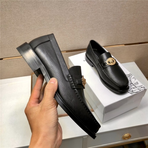Replica Versace Leather Shoes For Men #928250 $105.00 USD for Wholesale
